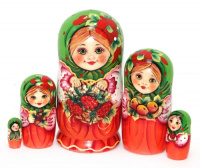 Матрешка Алина с рябиной - купить с доставкой