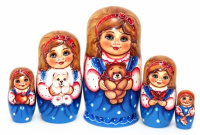Матрешка Маргарита и Мишка с бантом - купить с доставкой