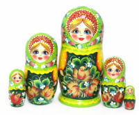 Матрешка Летняя сказка зеленая, 17см - купить с доставкой