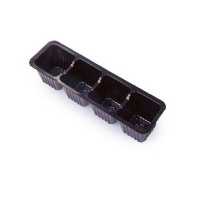 Минипарник - кассета для рассады 4-х гнездная черная - купить с доставкой