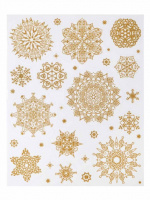 Оконное украшение Золотые пушистые снежинки - купить с доставкой