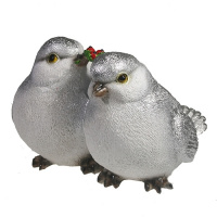 Фигурка декоративная Птички, цвет серебряный - купить с доставкой