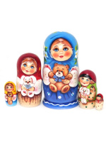 Матрешка Вера с мишкой, 14см - купить с доставкой