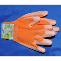 Перчатки садовые с полиуретановым покрытием, оранжевые размер M - купить с доставкой