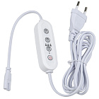 Таймер с вилкой и разъемом L,N для фито светильника UST-E32 WHITE 2M