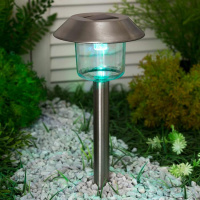 Фонарь садовый на солнечной батарее Smartbuy, 39 см, 1 led, нержавеющая сталь, пластик - купить с доставкой