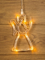 Фигура светодиодная Ангелок на присоске с подвесом, цвет теплый белый - купить с доставкой
