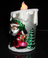 Новогодняя светодиодная свеча с Дедом Морозом  - купить с доставкой