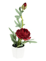 Декоративный цветок Страстная Роза в кашпо из керамики - купить с доставкой