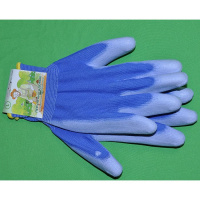 Перчатки садовые c полиуретановым покрытием голубые, размер М - купить с доставкой