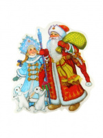 Дед Мороз, Снегурочка и зайчики с подсветкой - купить с доставкой
