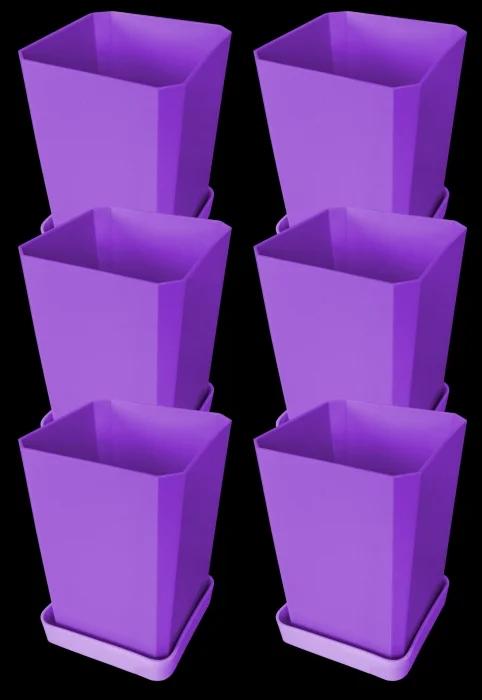 Набор горшков для рассады Фиолетовый, 6х0,75л